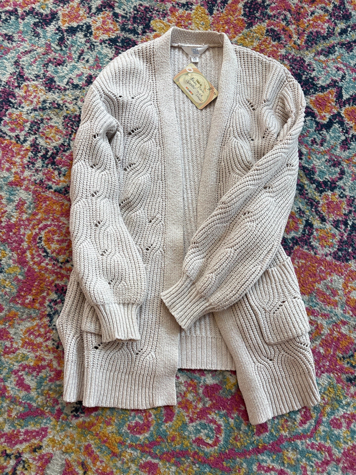Baby Pink Cozy Open Sweater